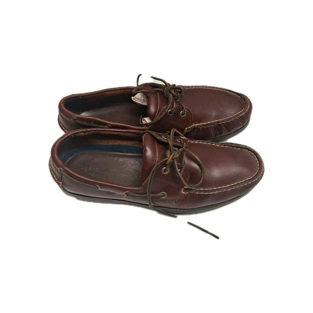 Dockers Shoes Mens 12 Wide Castaway Boat Lace Up Flats 090-1449 Brown Leather